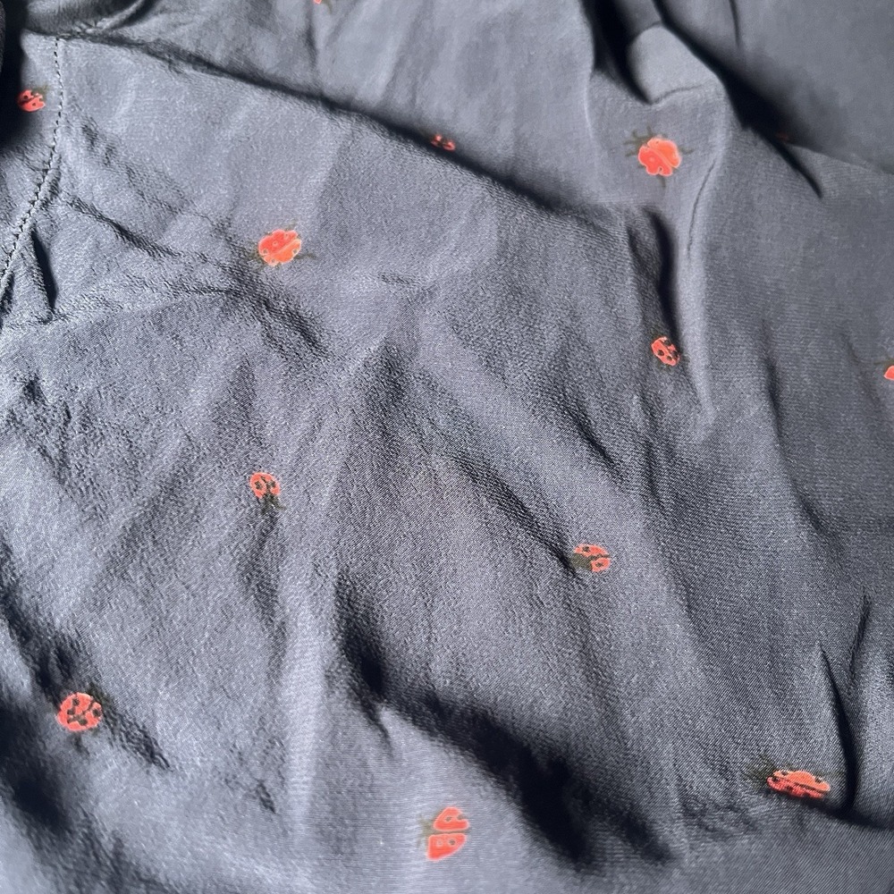 Joie Blouse Women Navy Ladybug Top XS Viscose - Picture 3 of 7